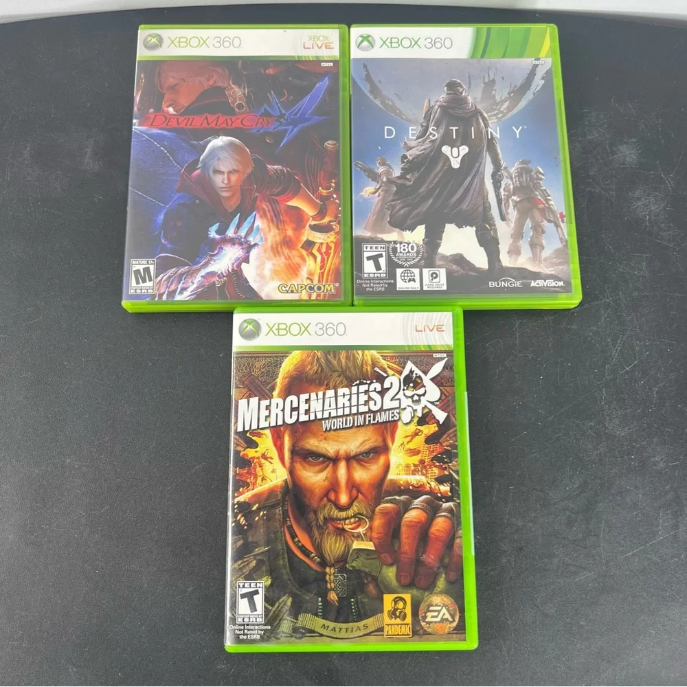 Microsoft Xbox 360 S 4GB Console System Bundle Lot With 9 Games Tested & Working